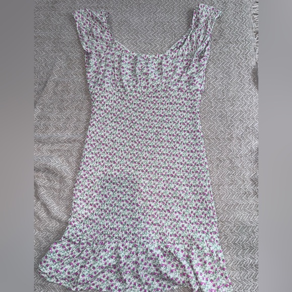 Wild Fable White Ruched Ruffled Mini Dress - Picture 11 of 11